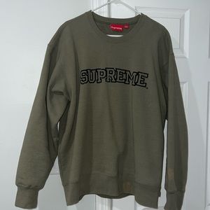 Supreme Army Green Crew Neck Hoodie